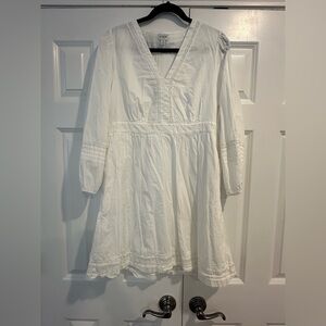 J. Crew White Long Sleeve Dress